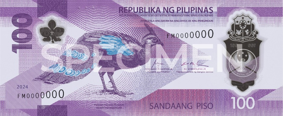 obverse side of 100-piso polymer bill