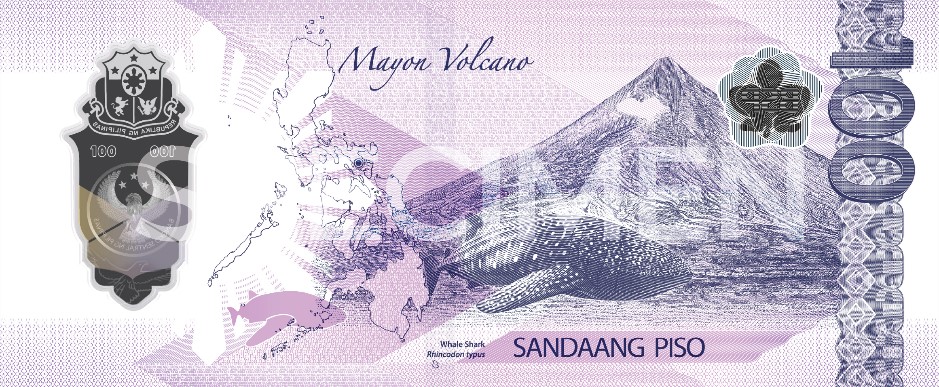 reverse side of 100-piso polymer bill