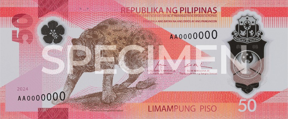 obverse side of 50-piso polymer bill